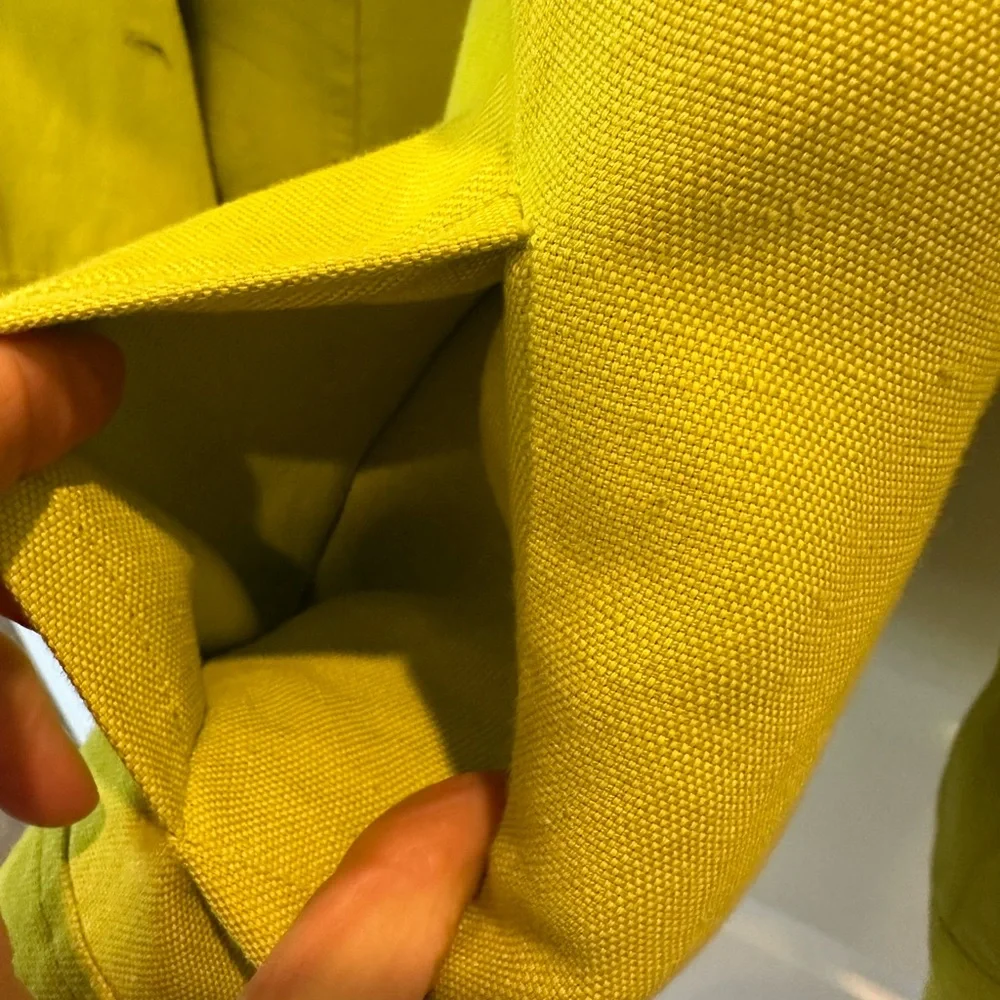 Dana Buchman Like New Neiman Marcus Linen Citron Yellow Green Women's Jacket VTG - Picture 13 of 13